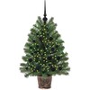 Dirbtinė Kalėdų eglutė su 150 LED s stovu Žalia 95 cm PE ir PVC