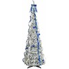 Dirbtinė Kalėdų eglutė su 200 LED s stovu Balta 210 cm PVC