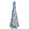 Dirbtinė Kalėdų eglutė su 200 LED s stovu Balta 210 cm PVC