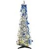 Dirbtinė Kalėdų eglutė su 50 LED s stovu Balta 120 cm PVC
