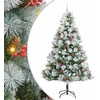 Dirbtinė Kalėdų eglutė su LED juostelėmis Žalia ir balta 240 cm