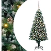 Kalėdų eglutė su LED lemputėmis Žalia ir balta 180 cm