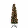 Dirbtinė siaura kalėdinė eglutė su žaisliuku 210 cm 300 LED
