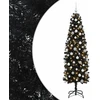 Dirbtinė siaura kalėdinė eglutė su žaisliuku 180 cm 300 LED