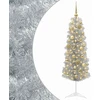 Dirbtinė siaura kalėdinė eglutė su žaisliuku 150 cm 150 LED