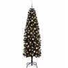 Dirbtinė siaura kalėdinė eglutė su žaisliuku 210 cm 300 LED