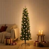 Dirbtinė siaura kalėdinė eglutė su žaisliuku 150 cm 150 LED