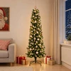 Dirbtinė siaura kalėdinė eglutė su žaisliuku 210 cm 300 LED