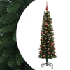 Dirbtinė siaura kalėdinė eglutė su žaisliuku 120 cm 150 LED