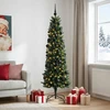 Dirbtinė siaura kalėdinė eglutė su žaisliuku 210 cm 300 LED