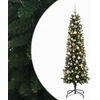 Dirbtinė siaura kalėdinė eglutė su žaisliuku 210 cm 300 LED