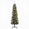Dirbtinė siaura kalėdinė eglutė su žaisliuku 210 cm 300 LED