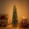 Dirbtinė siaura kalėdinė eglutė su žaisliuku 120 cm 150 LED