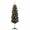 Dirbtinė siaura kalėdinė eglutė su žaisliuku 150 cm 150 LED