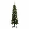 Dirbtinė siaura kalėdinė eglutė su žaisliuku 120 cm 150 LED