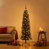 Dirbtinė siaura kalėdinė eglutė su žaisliuku 120 cm 150 LED