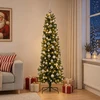 Dirbtinė siaura kalėdinė eglutė su žaisliuku 210 cm 300 LED