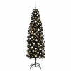 Dirbtinė siaura kalėdinė eglutė su žaisliuku 180 cm 300 LED