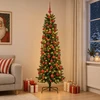 Dirbtinė siaura kalėdinė eglutė su žaisliuku 210 cm 300 LED