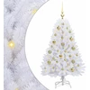 Dirbtinė Sulankstoma Kalėdų Eglutė Balta 120 cm PVC ir Plienas