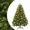 Dirbtinė šviesiai žalia Kalėdų eglė su žaisliuku 120 cm 150 LED