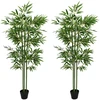 Dirbtinis bambuko medis 2 pcs Žalia 45 x 18 x 175 cm