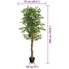 Dirbtinis citrinmedis su trimis kamienais, žalias, 180cm, PP