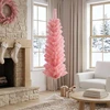 Dirbtinis lieknas Kalėdų medis 120 cm PVC ir Plienas Rožinė