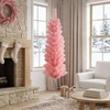 Dirbtinis lieknas Kalėdų medis 150 cm PVC ir Plienas Rožinė