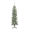 Dirbtinis lieknas Kalėdų medis su 150 LED Žalia ir balta 120 cm