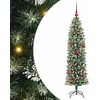 Dirbtinis lieknas Kalėdų medis su 150 LED Žalia ir balta 150 cm