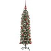 Dirbtinis lieknas Kalėdų medis su 150 LED Žalia ir balta 120 cm