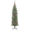 Dirbtinis lieknas Kalėdų medis su 150 LED Žalia ir balta 150 cm