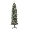 Dirbtinis lieknas Kalėdų medis su 300 LED s stovu Žalia 240 cm