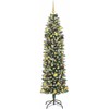 Dirbtinis lieknas Kalėdų medis su 300 LED Žalia ir balta 210 cm