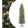 Dirbtinis lieknas Kalėdų medis su 300 LED Žalia ir balta 210 cm