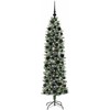 Dirbtinis lieknas Kalėdų medis su 300 LED Žalia ir balta 180 cm