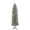 Dirbtinis lieknas Kalėdų medis su 300 LED Žalia ir balta 210 cm
