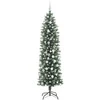 Dirbtinis lieknas Kalėdų medis su 300 LED Žalia ir balta 210 cm