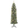 Dirbtinis lieknas Kalėdų medis su 300 LED s stovu Žalia 240 cm