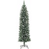 Dirbtinis lieknas Kalėdų medis su 300 LED s stovu Žalia 240 cm