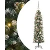 Dirbtinis lieknas Kalėdų medis su 150 LED Žalia ir balta 120 cm
