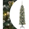 Dirbtinis lieknas Kalėdų medis su 150 LED Žalia ir balta 150 cm