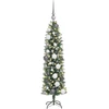 Dirbtinis lieknas Kalėdų medis Žalia ir balta 120 cm