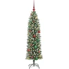 Dirbtinis lieknas Kalėdų medis Žalia ir balta 150 cm