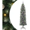 Dirbtinis lieknas Kalėdų medis Žalia ir balta 240 cm