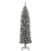 Dirbtinis lieknas Kalėdų medis Žalia ir balta 210 cm