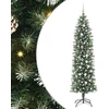 Dirbtinis lieknas Kalėdų medis Žalia ir balta 210 cm