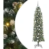 Dirbtinis lieknas Kalėdų medis Žalia ir balta 210 cm