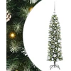 Dirbtinis lieknas Kalėdų medis Žalia ir balta 120 cm